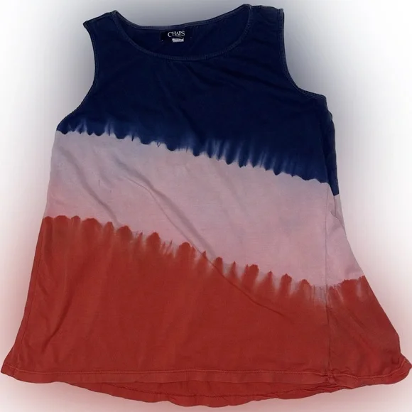 Grab this top ASAP ✨🦋 CHAPS A-Symmetrical Tank Top 🇺🇸 🇺🇸  LOVE AMERICA - Picture 2 of 6